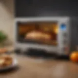 A sleek modern toaster oven showcasing its stainless steel design and multiple cooking functions.