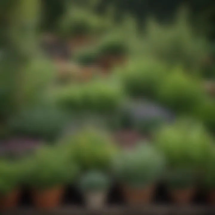 A vibrant garden filled with an array of aromatic herbs