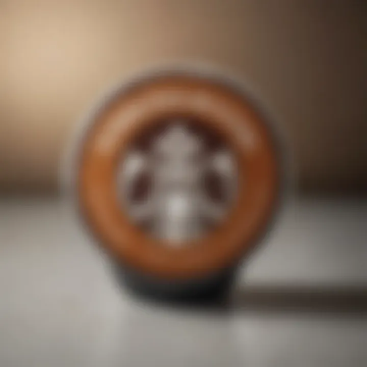 Close-up of a brewed cup of Starbucks coffee from a K-Cup