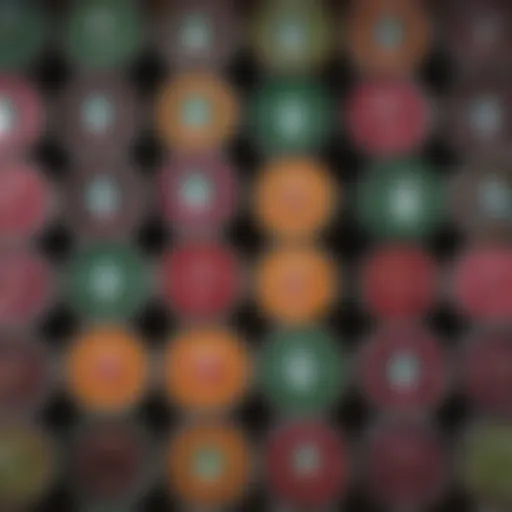 A variety of Starbucks K-Cups lined up for selection
