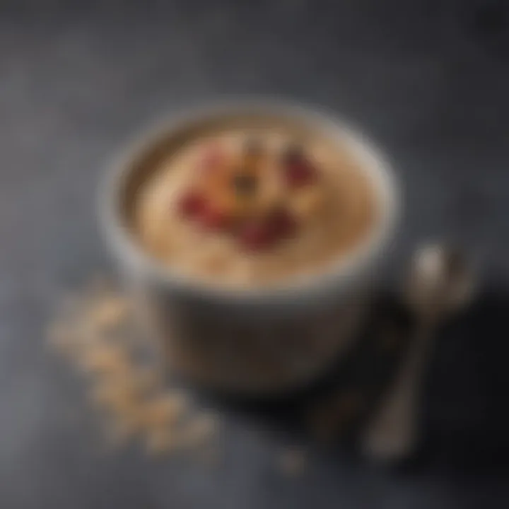 An elegant presentation of gourmet steel cut oats dish