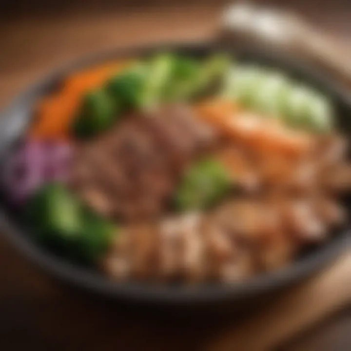 A close-up view of fresh ingredients used in teriyaki preparations.