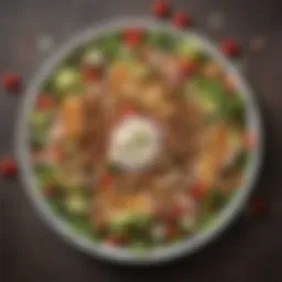 A colorful Chick-fil-A salad arrangement showcasing fresh ingredients