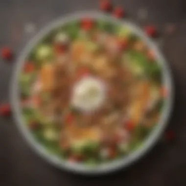 A colorful Chick-fil-A salad arrangement showcasing fresh ingredients