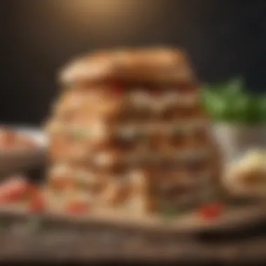 Diverse Chicken Pizza Sandwich Variations Diverse chicken pizza sandwich variations on a table