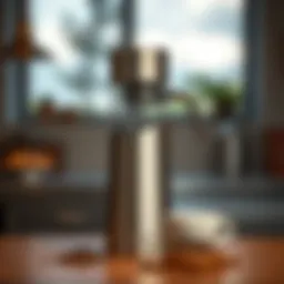 Elegant design of a coffee flask dispenser showcasing its unique structure.