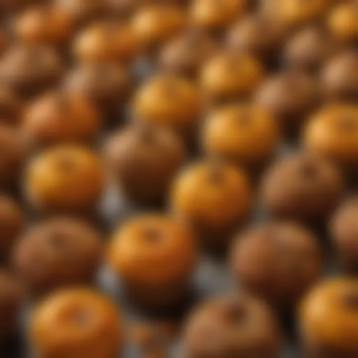 A vibrant display of assorted pumpkin desserts including muffins and cakes