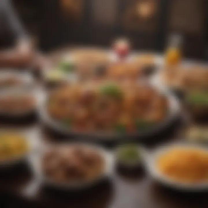 A close-up of a traditional Turkish meal being enjoyed.