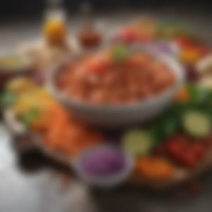 A selection of fresh ingredients typical in Turkish cuisine.