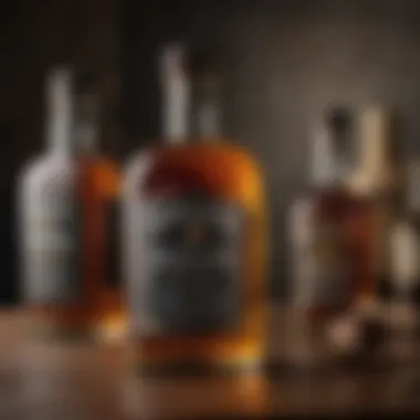 Traditional Irish Whiskey Motifs Irish whiskey bottles displayed with traditional motifs