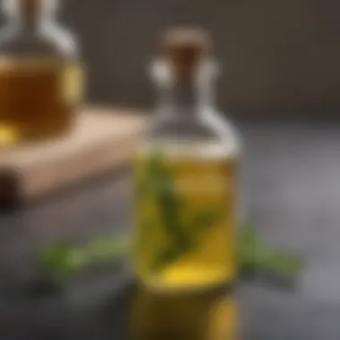 Thyme oil being applied as a disinfectant