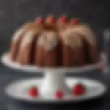 Elegant half bundt cake showcasing intricate patterns