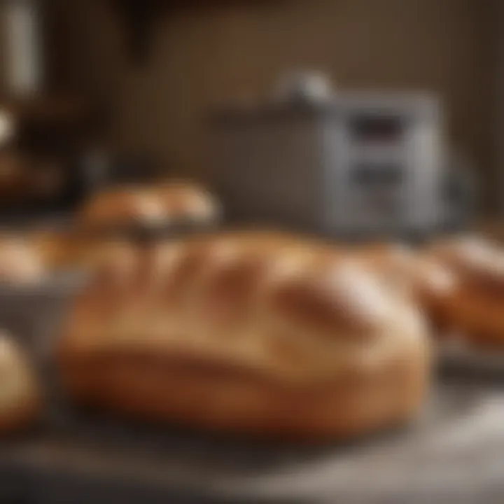 Close-up of a bread maker displaying personalized settings for different types of bread