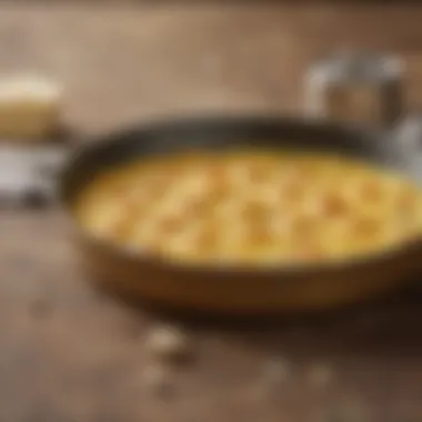 Close-up of the Mineral B omelette pan's surface, emphasizing the quality of its material and finish.