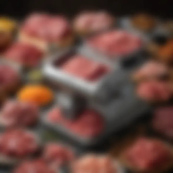 Diverse selection of meats processed with the Minjan meat grinder