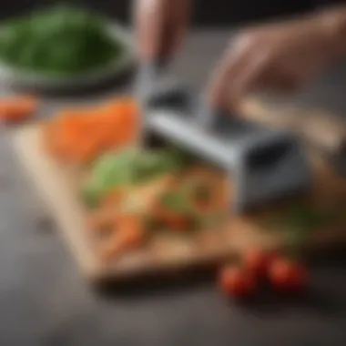 Fresh vegetables sliced using the Pampered Chef Peeler Slicer