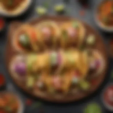 Diverse Taco Offerings A vibrant taco spread showcasing various toppings and ingredients