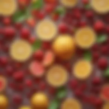Natural Ingredients for Seltzer A serene landscape showing natural ingredients used in creating fruit flavored seltzer