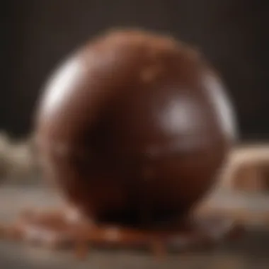 Creamy Chocolate Fat Bomb Close-up of a creamy fat bomb with rich chocolate coating