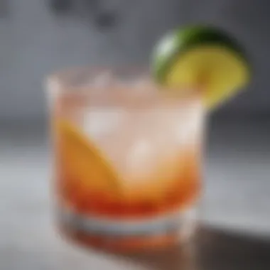 Vibrant Tequila Cocktail A vibrant cocktail creation with tequila and soda water