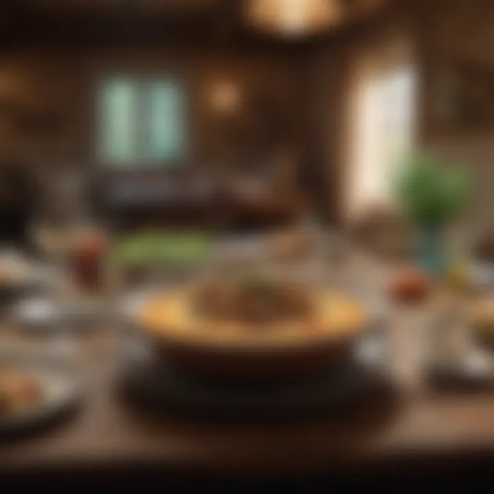 A traditional setting where the regulach dish is served, immersing in cultural ambience.
