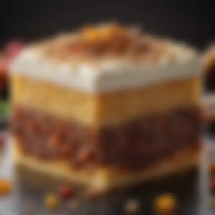 A close-up of the regulach filling, illustrating the rich textures and flavors within.