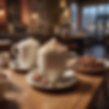 Cozy Café Atmosphere with York Hot Chocolate A cozy café setting showcasing customers enjoying York hot chocolate.