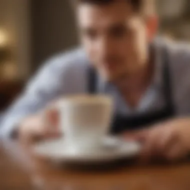 Person enjoying a cup of freshly brewed coffee