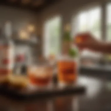 A serene setting showcasing mindful drinking practices