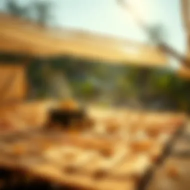 Traditional sun drying methods using natural sunlight.