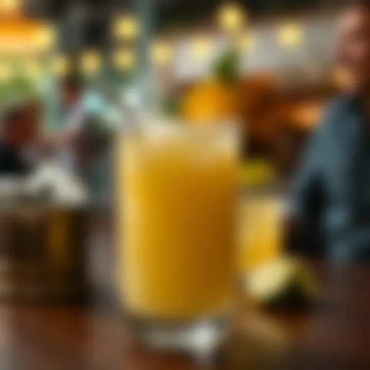 A refreshing tin can margarita served at a trendy social gathering