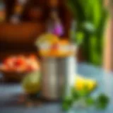 A stylish tin can margarita with vibrant garnishes