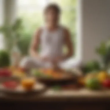 Holistic Approaches to Nutrition and Wellness A serene environment with a person meditating, symbolizing the holistic approach to health