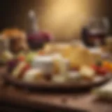 A vibrant cheese platter showcasing a variety of American cheeses