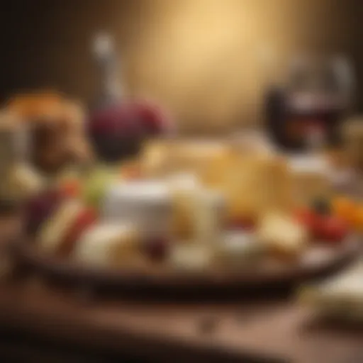 A vibrant cheese platter showcasing a variety of American cheeses
