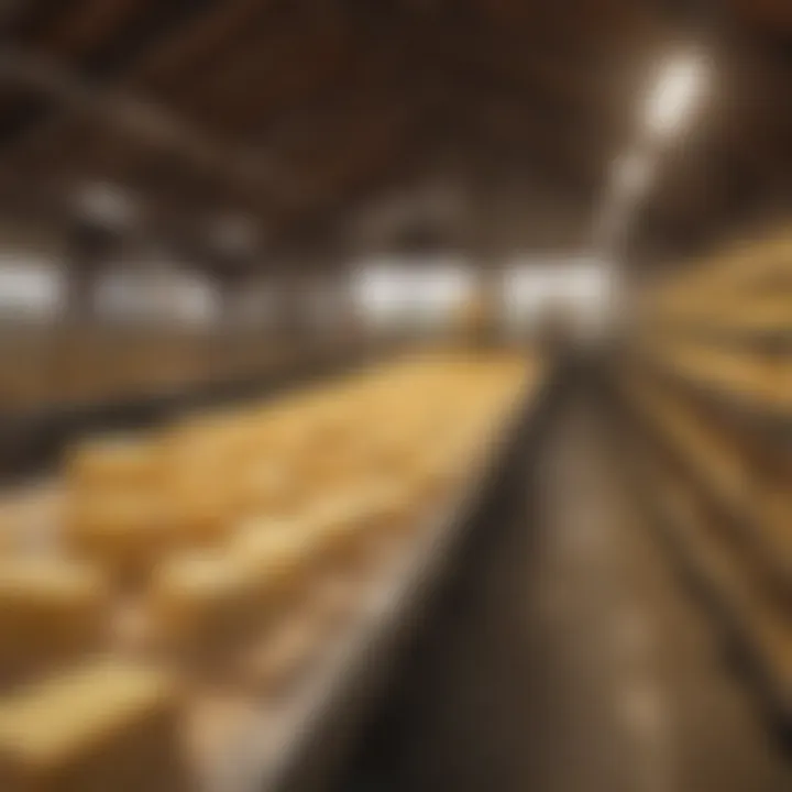 A picturesque dairy farm illustrating the cheese production process