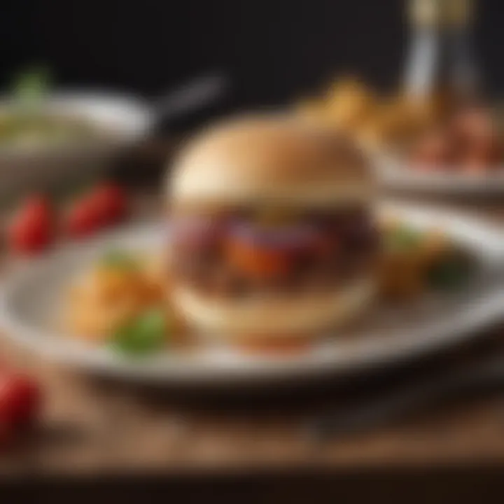 An elegant plate presentation of gourmet tasty joes, highlighting modern culinary artistry.