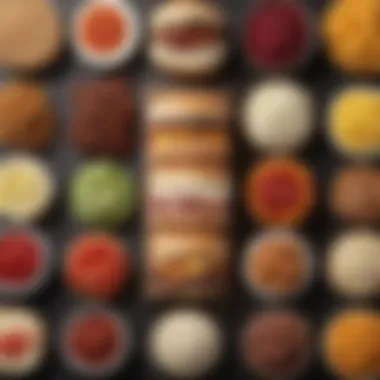 An array of ingredients laid out for preparing different variations of tasty joes.