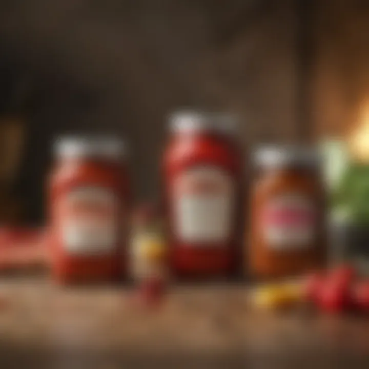 A rustic kitchen setting featuring flavorful condiments and fresh produce for tasty joes.