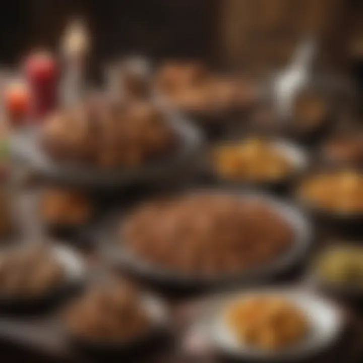 A beautifully arranged table featuring festive treats