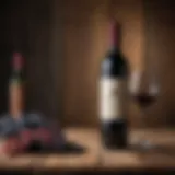 Elegant bottle of Cabernet Sauvignon on a rustic wooden table