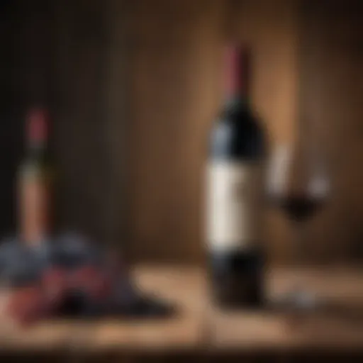 Elegant bottle of Cabernet Sauvignon on a rustic wooden table