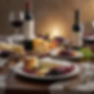 Perfect Pairings An inviting table setting with Cabernet Sauvignon and gourmet cheese pairings