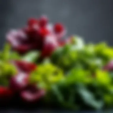 A colorful selection of leafy greens arranged artistically