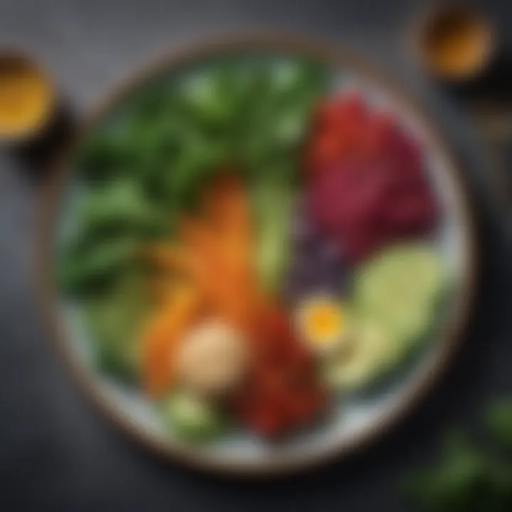 A beautifully arranged plate of nutrient-rich plant-based foods ideal for supporting collagen synthesis