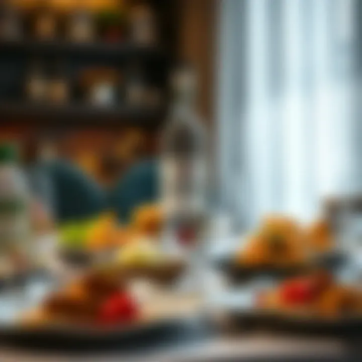 Perfect Pairings: Vodka and Cuisine A beautifully arranged table with vodka and food pairings