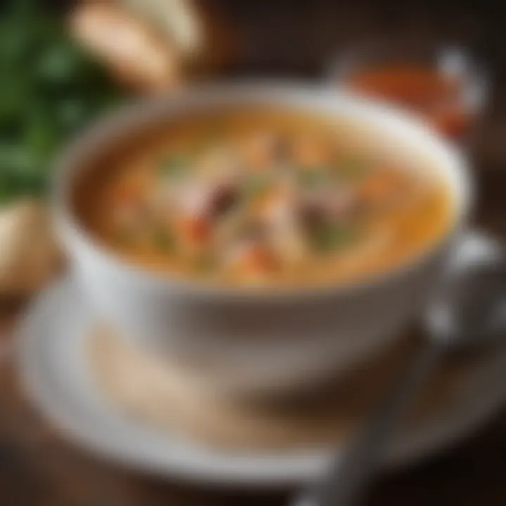 A bowl of hearty zero point soup steaming with nourishing ingredients