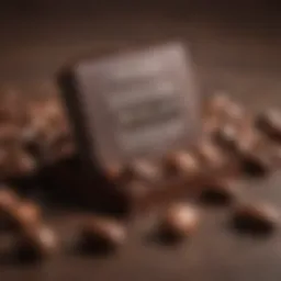 Luxurious dark chocolate with cocoa beans