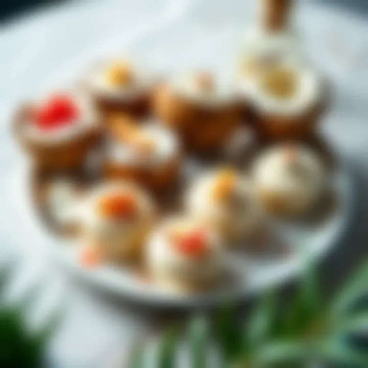 A platter of delectable desserts incorporating young Thai coconut.