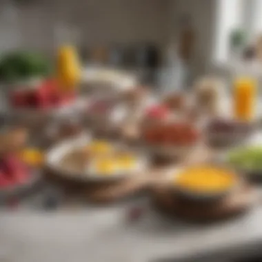 Ingredients for a keto breakfast laid out on a countertop